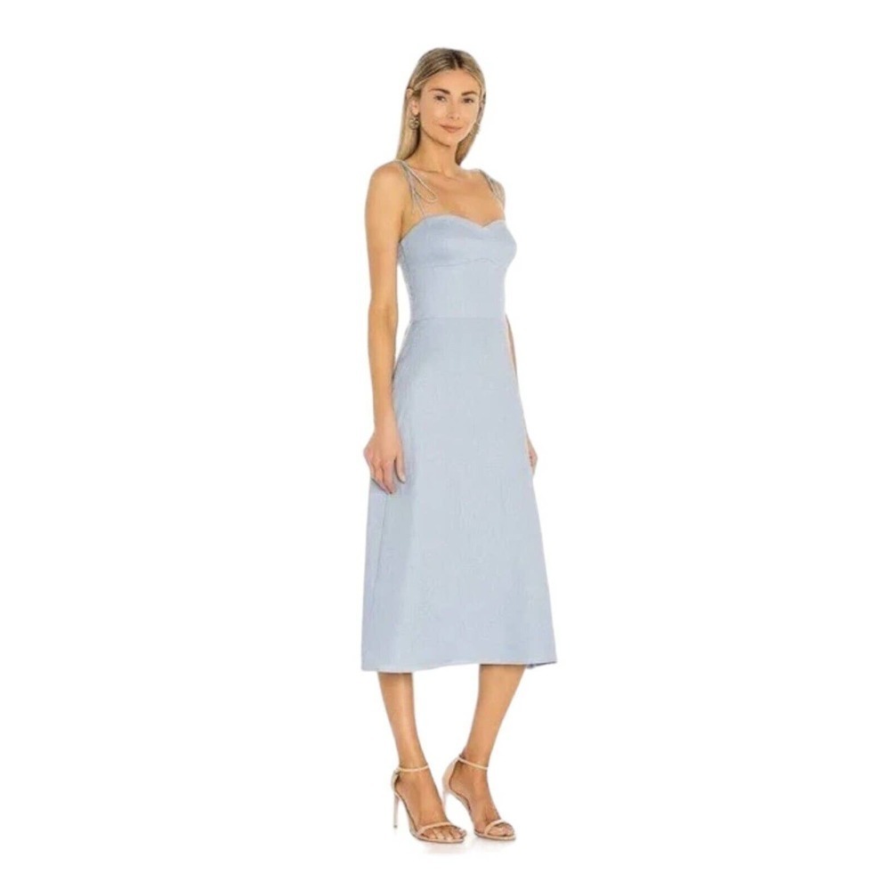 Amanda Uprichard Light Blue Midi Dress